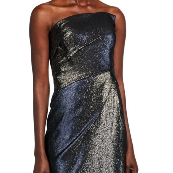 Rene Ruiz Strapless Bustier Side-Draped Gown - Picture 2 of 11